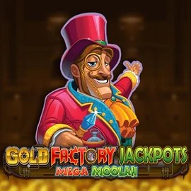 Gold Factory Jackpots Mega Moolah by Aurum Signature Studios, showcased at betistaa.at – game logo