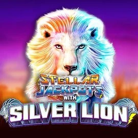Stellar Jackpots with Silver Lion slot logo by Lightning Box Game at Betista Casino